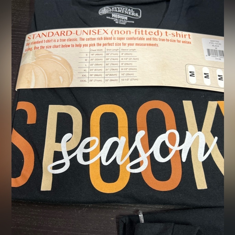 SPOOKY SEASON HALLOWEEN FALL SHIRT Sz M NEW Black Holiday t-shirt